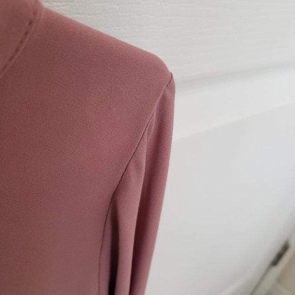 LOFT Dusty Pink Blouse Roll Up Sleeves XS - Picture 4 of 8